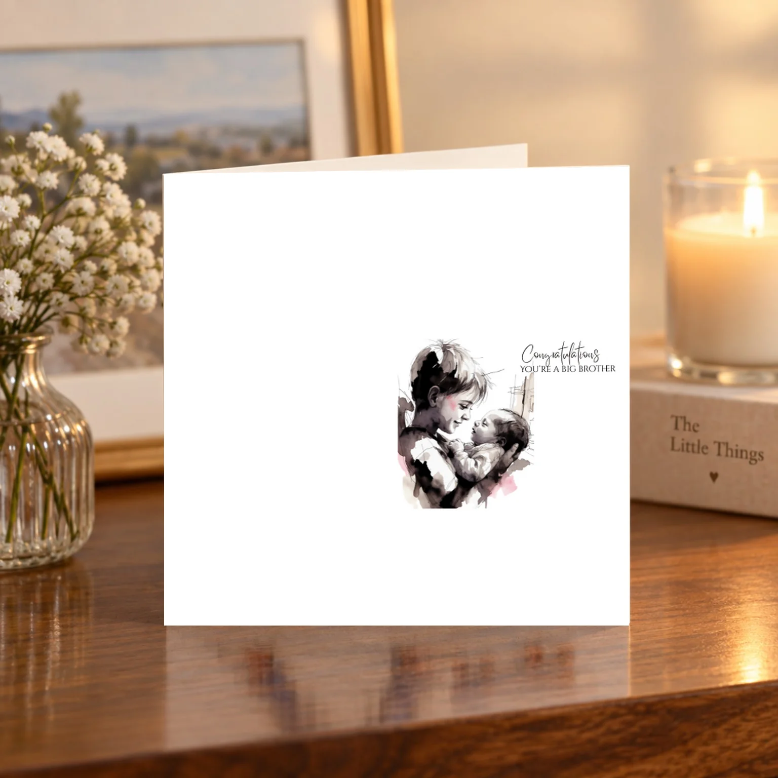 Congratulations, You’re a Big Brother card shelf mock-up