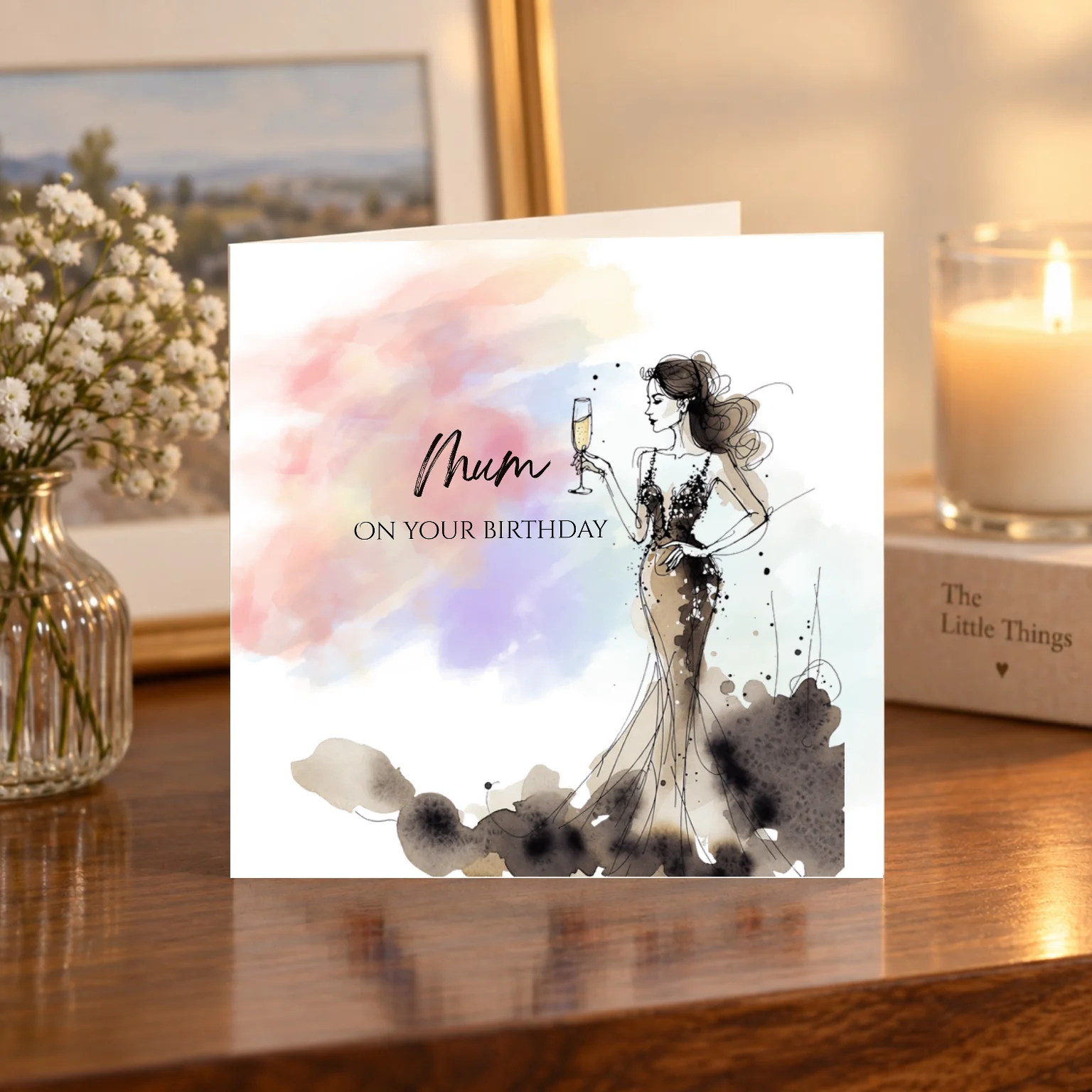 Mum – On Your Birthday – Cocktail card shelf mock-up