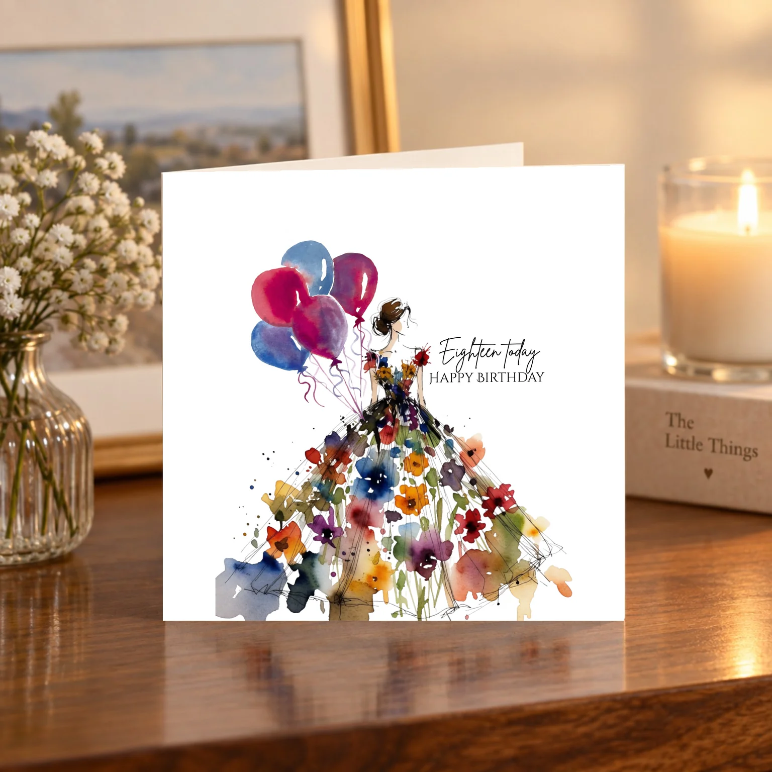 18 Bright Flower Dress card shelf mock-up