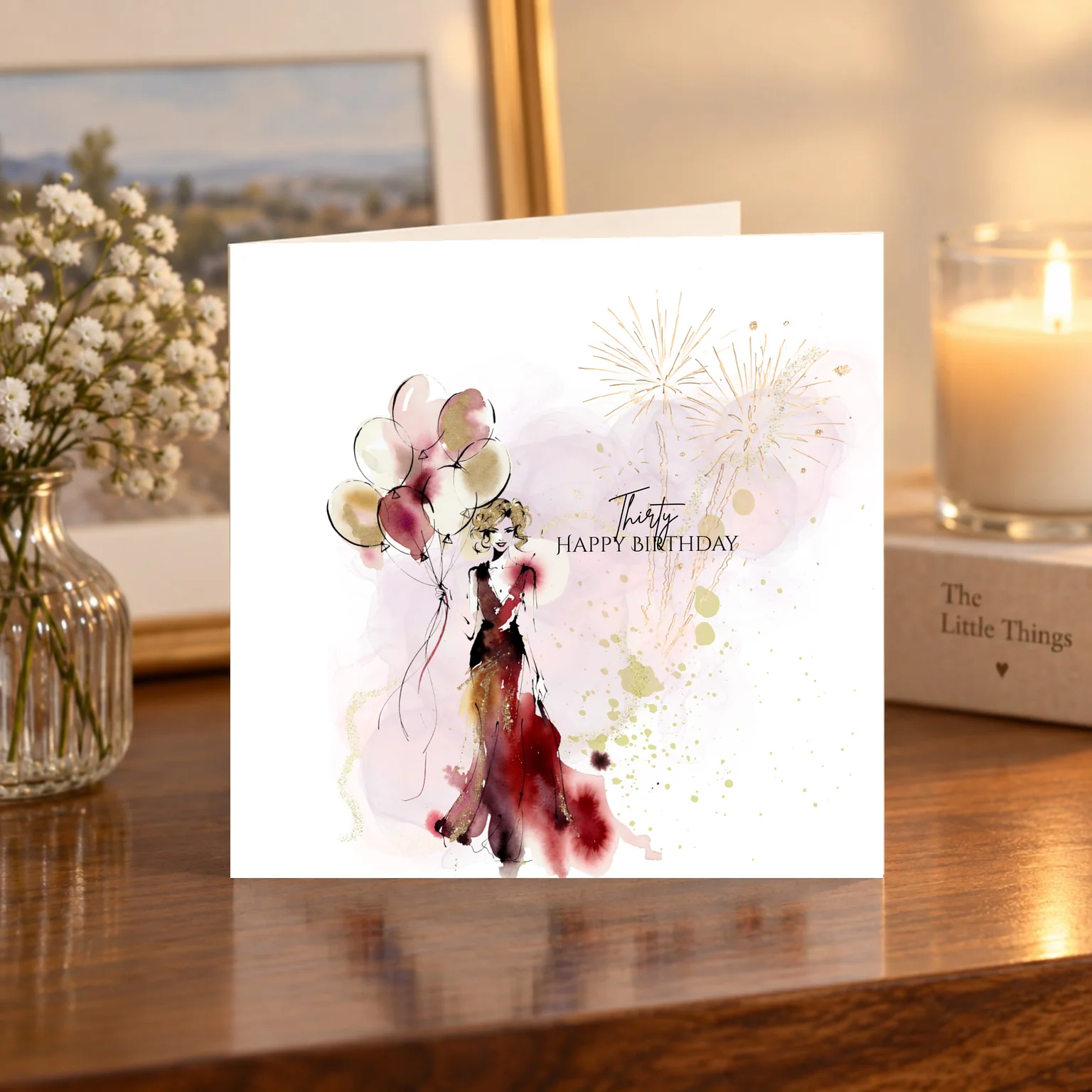 Ladybug milestone birthday greeting card