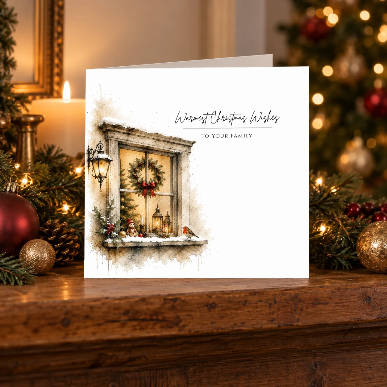 Family – Wreath in the Window card shelf mock-up