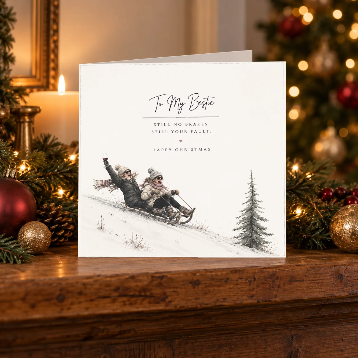 Bestie – Sledging card shelf mock-up