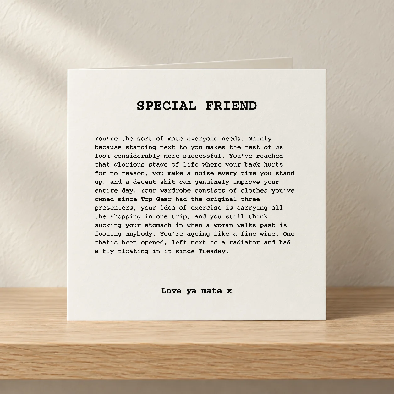 Special Friend – Fine Wine card shelf mock-up