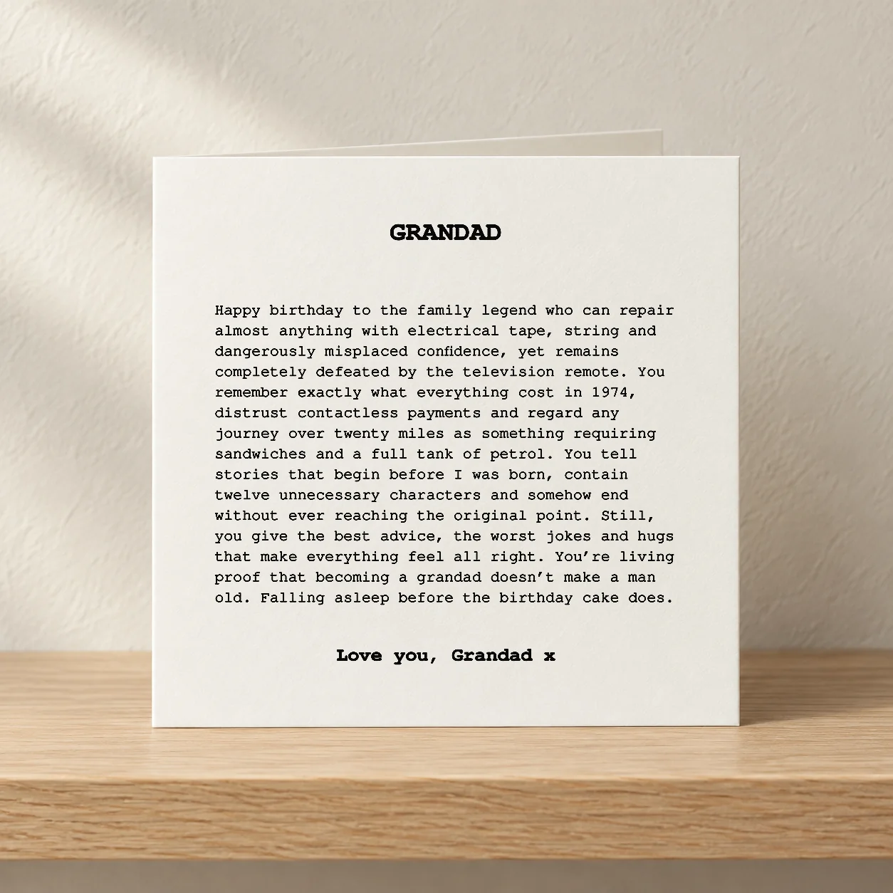 Grandad card shelf mock-up