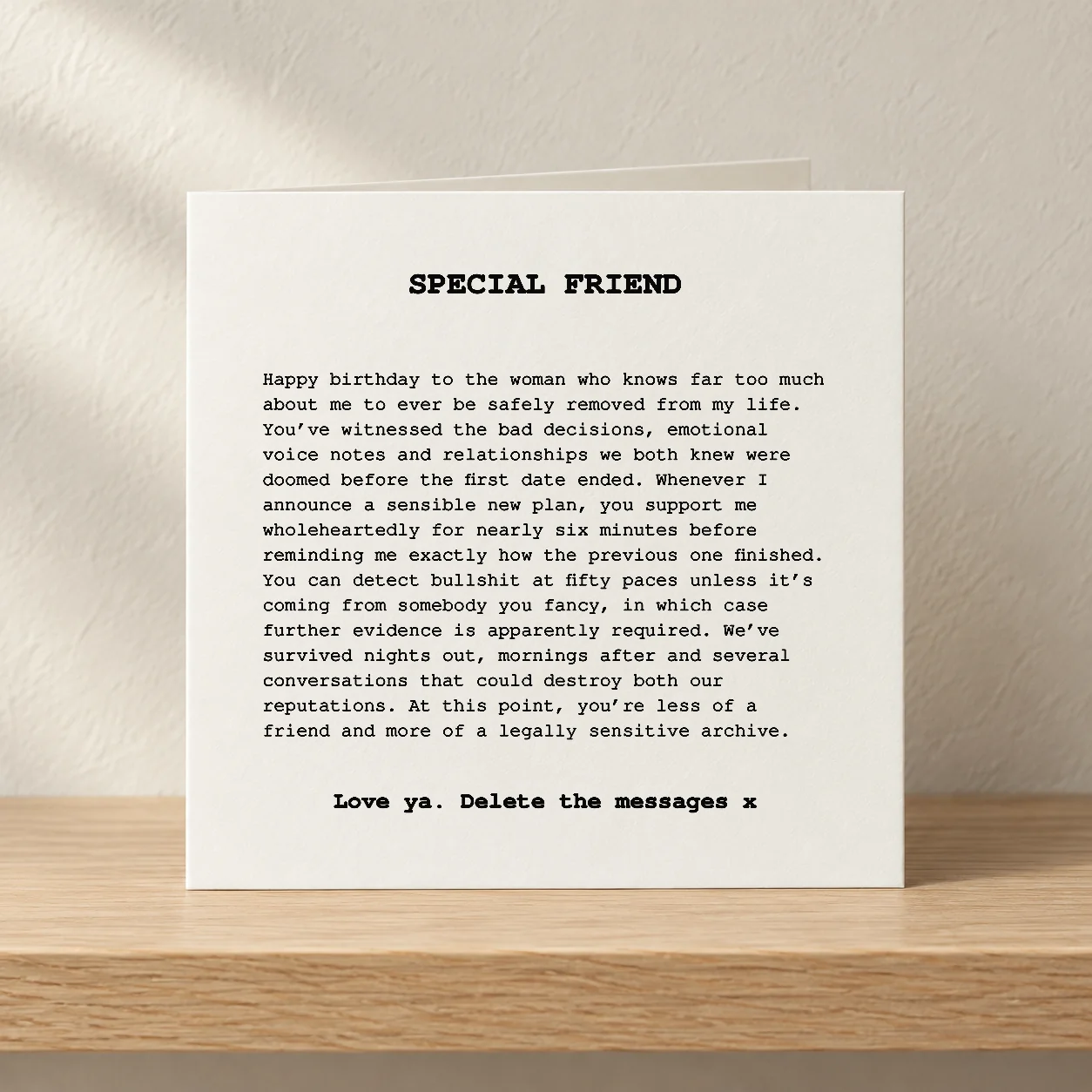 Special Friend 3 card shelf mock-up