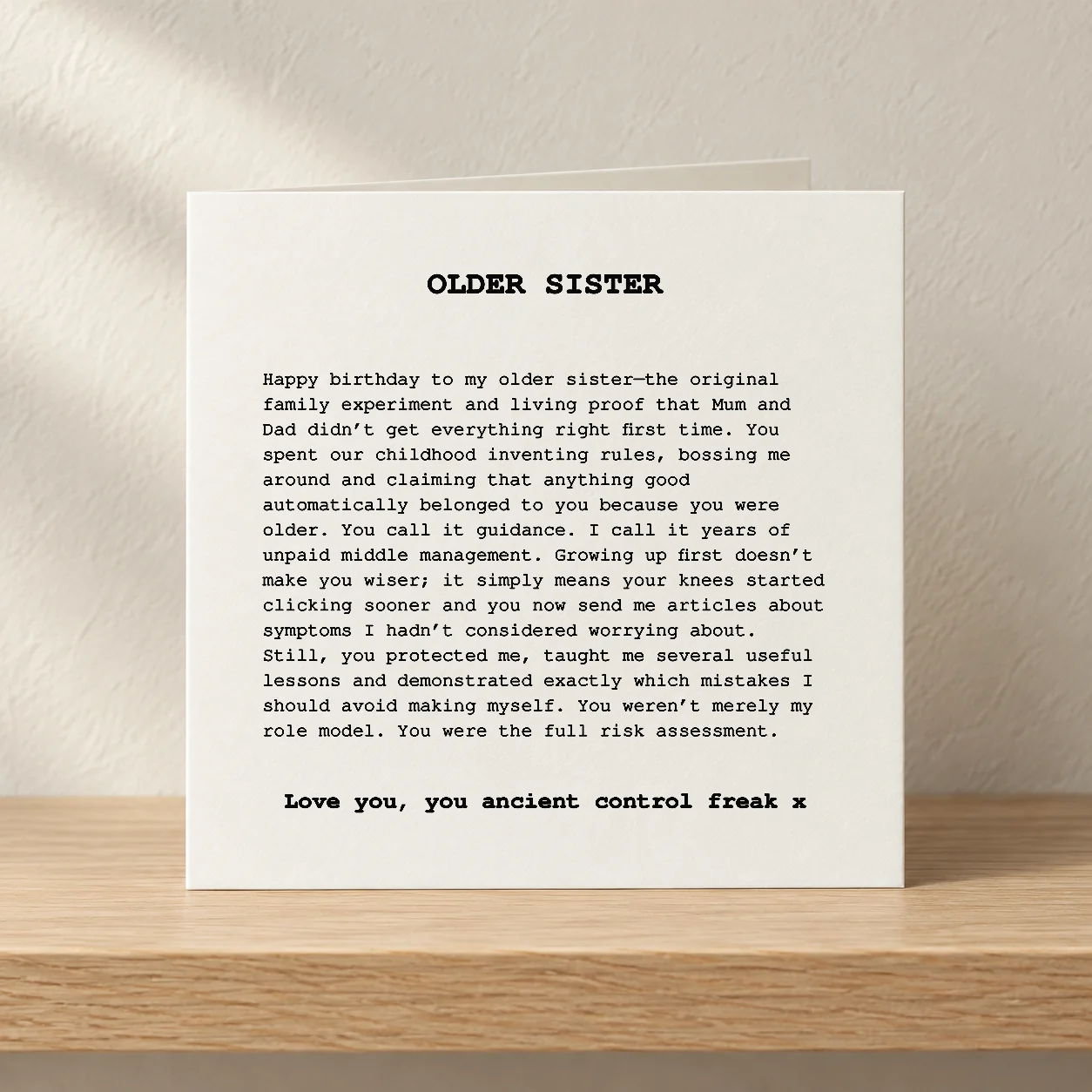 Older Sister card shelf mock-up