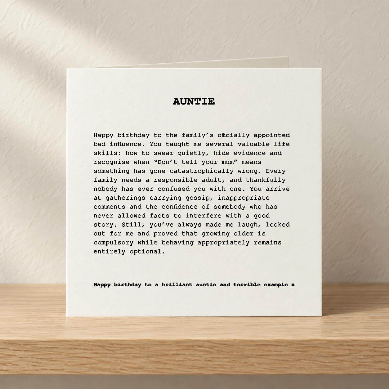 Auntie card shelf mock-up