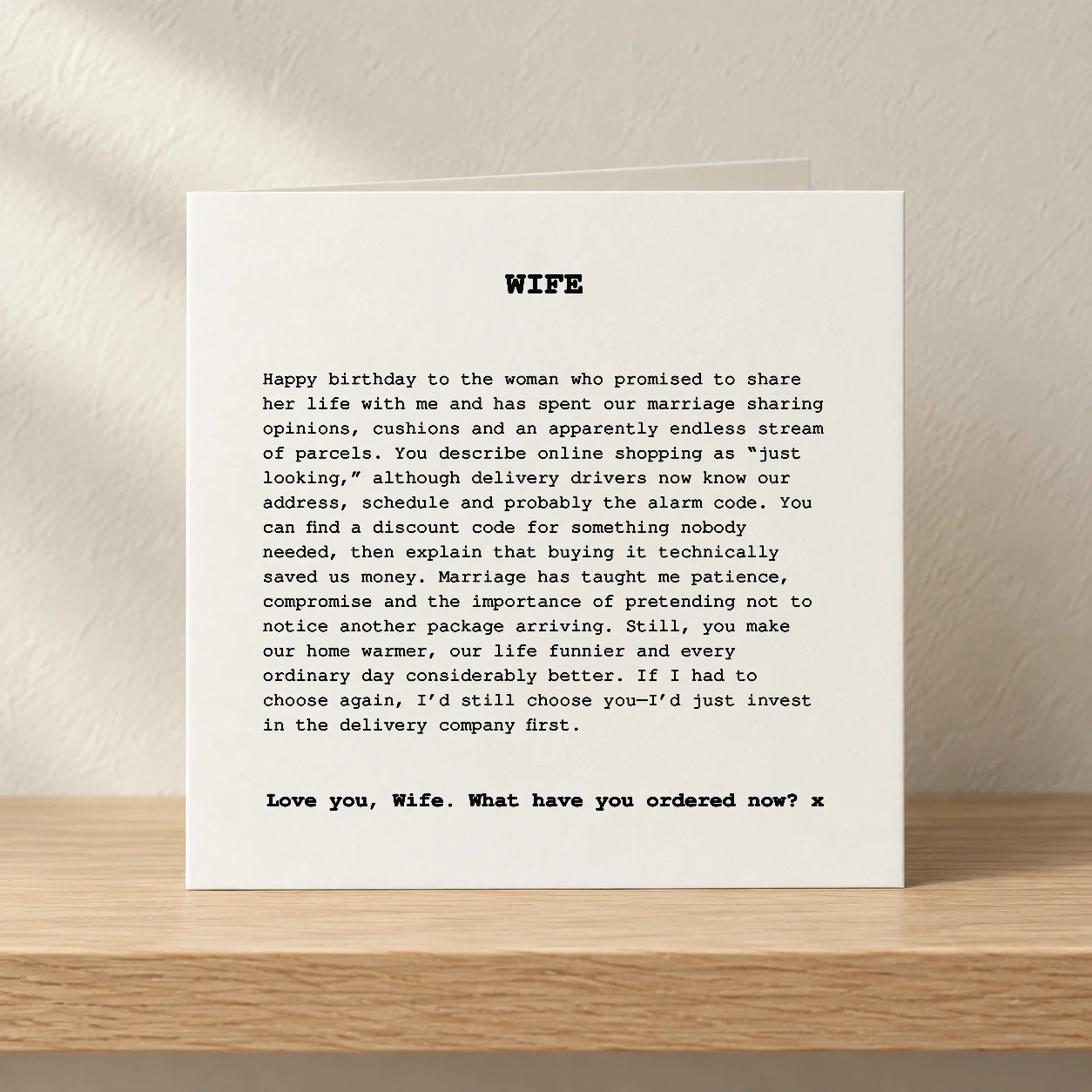 Wife – Online Shopping card shelf mock-up