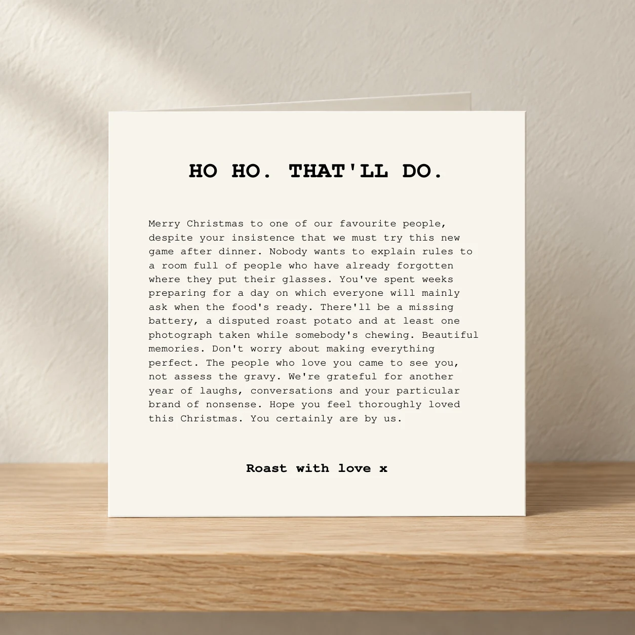 Ho Ho. That'll Do. card shelf mock-up